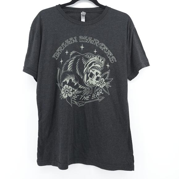 Next Level Womens Boho Brian Marquis Dark Gray Be The Bear Graphic T-shirt | L - Picture 1 of 9
